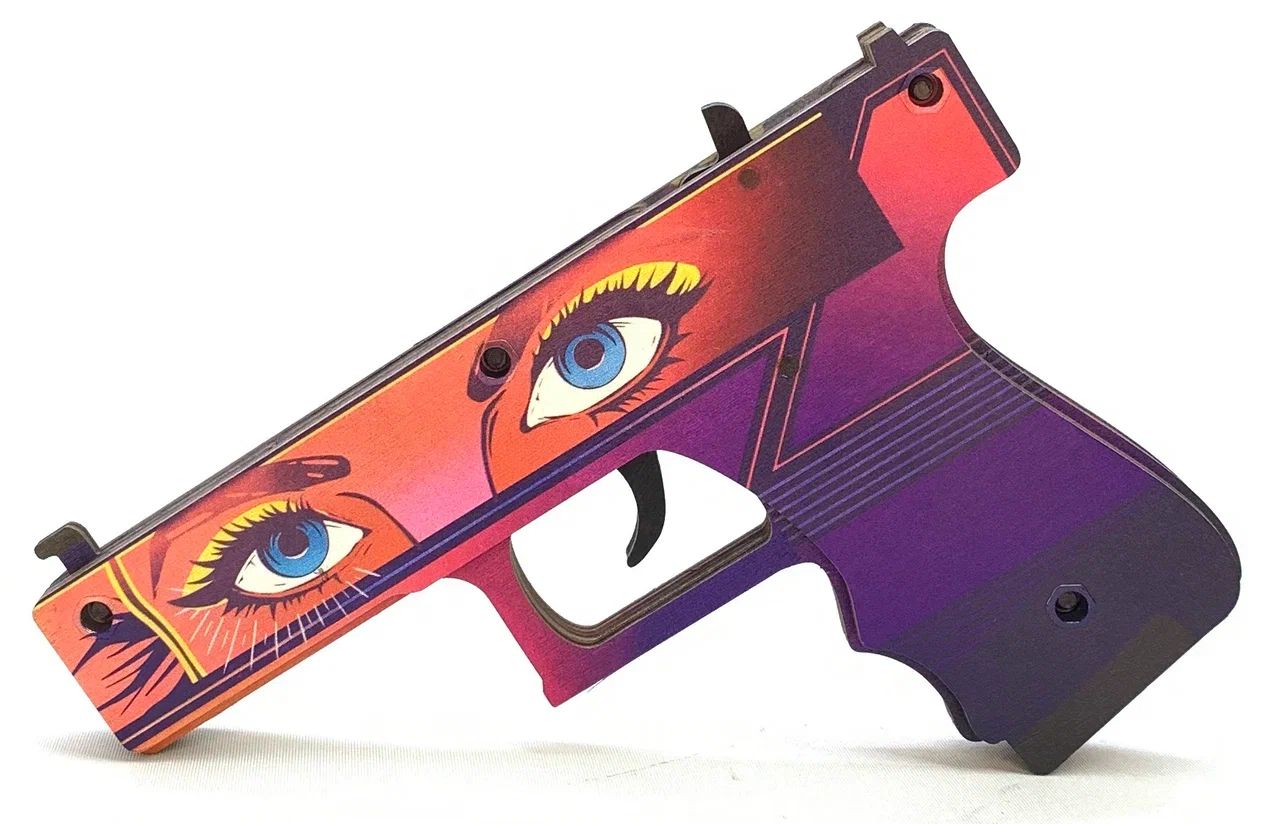 Оружие игровое / резинкострел пистолет Глок 18 2 – Мода (деревянный)