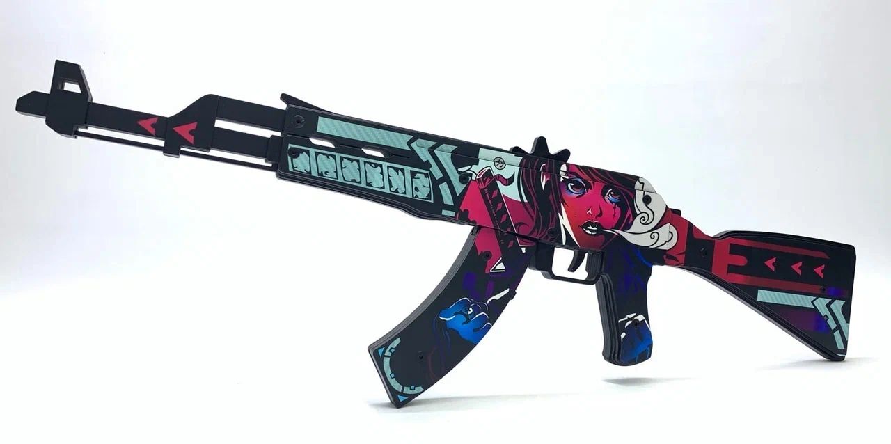 Оружие игровое / резинкострел автомат Калашникова АК-47 2 – Нео-Нуар (деревянный) цена и фото