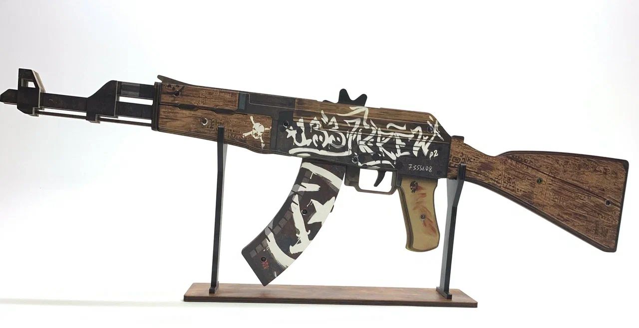 Оружие игровое / резинкострел автомат Калашникова АК-47 2 – Пустынный повстанец (деревянный) цена и фото