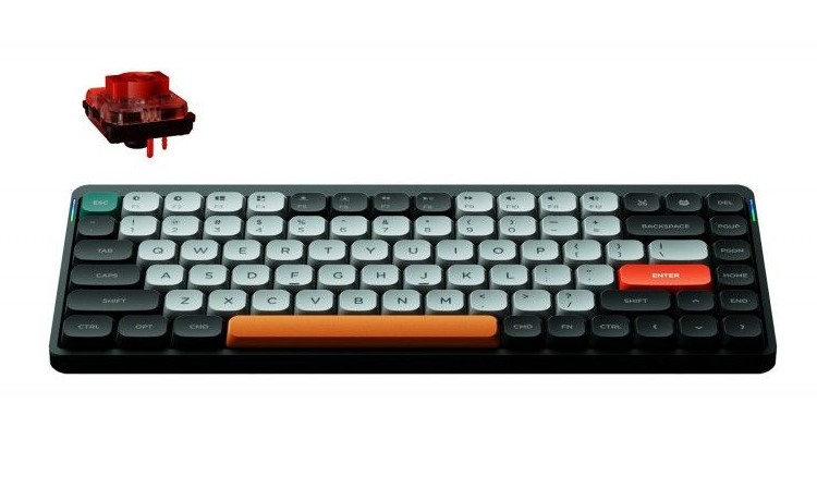 

Клавиатура Nuphy AIR75 (Twilight) беспроводная механическая ультратонкая, 84 клавиши, RGB подсветка, Red Switch для PC