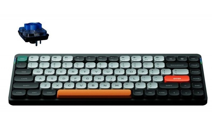 

Клавиатура Nuphy AIR75 (Twilight) беспроводная механическая ультратонкая, 84 клавиши, RGB подсветка, Blue Switch для PC