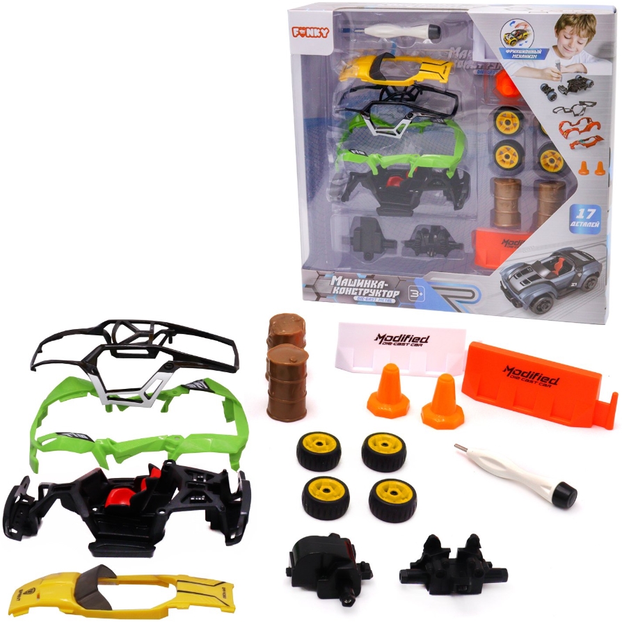 

Машинка Funky Toys DIY металлическая зелёная с аксессуарами (13 см) (YS0281493)