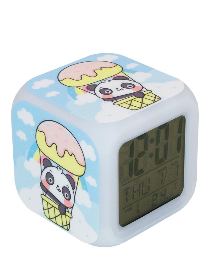 Часы-будильник Панда: Iсe Cream Balloon (с подсветкой)