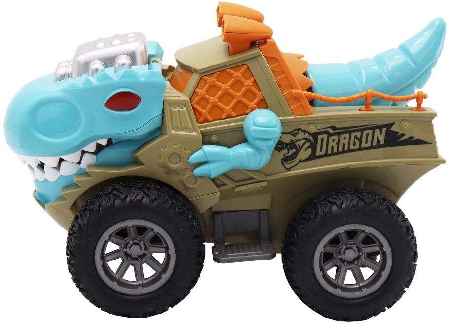Машинка инерционная Funky toys «Динозавр» с подвижными элементами (бирюзовая) фотографии