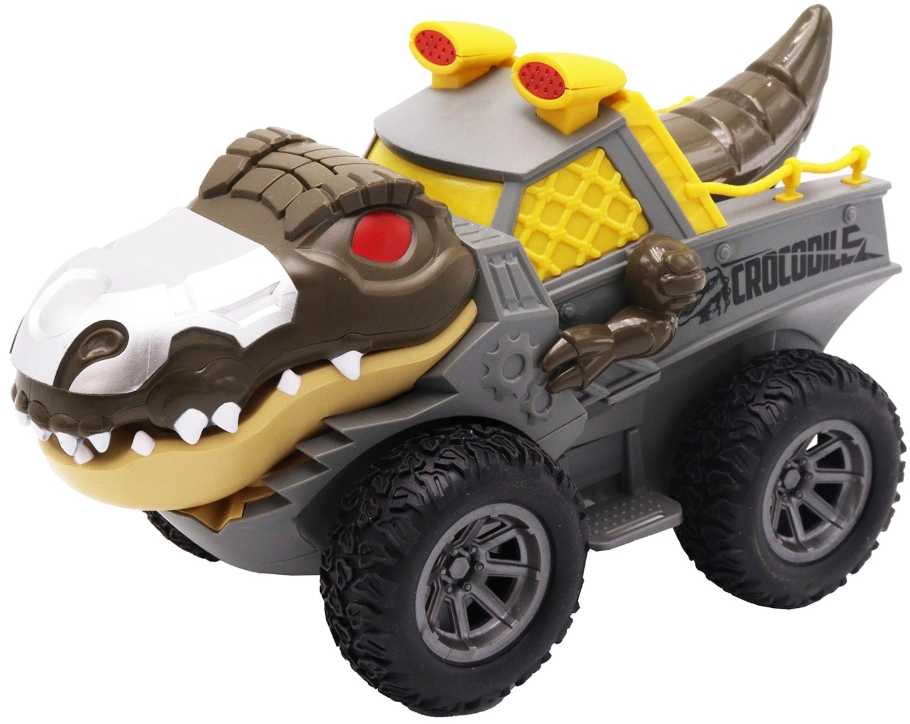 цена Машинка инерционная Funky toys «Крокодил» с подвижными элементами (коричневая)