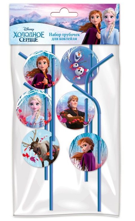 

Набор трубочек для коктейля Frozen 2: Эльза и Анна 3 (6 шт)
