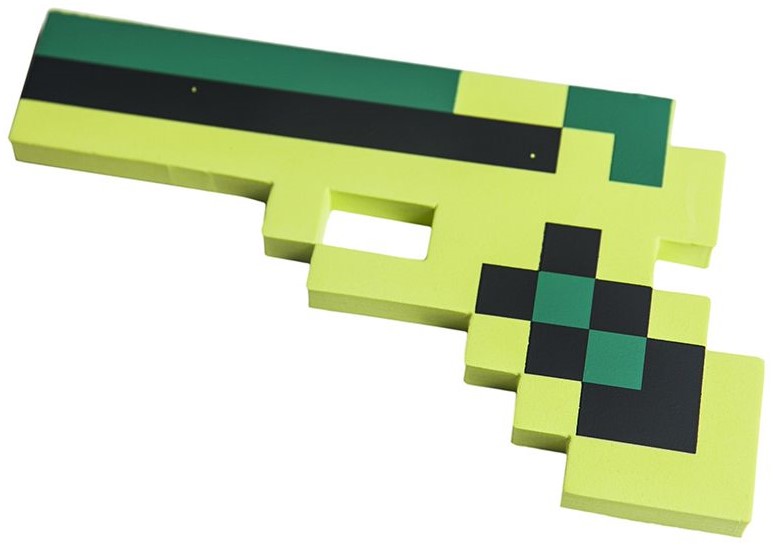 цена Пистолет 8Бит Зелёный пиксельный (22 см)