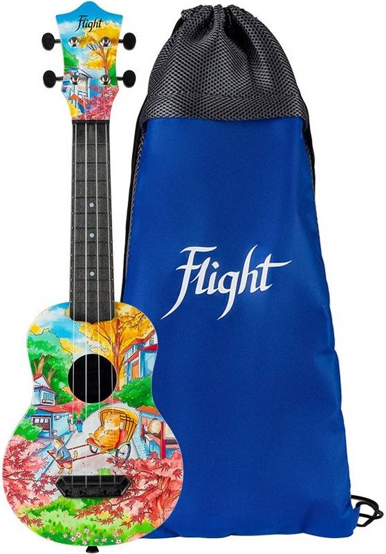 цена Укулеле сопрано Flight Ultra S-42 – Fat Cat (с чехлом-рюкзаком в комплекте)