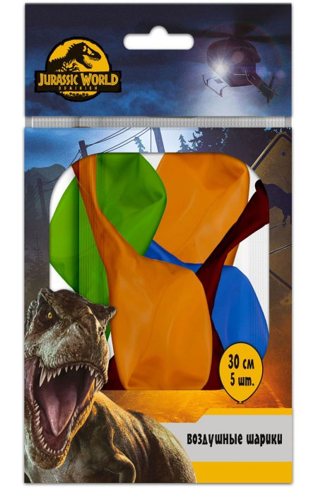 

Воздушные шарики Jurassic World (30 см, 5 шт)
