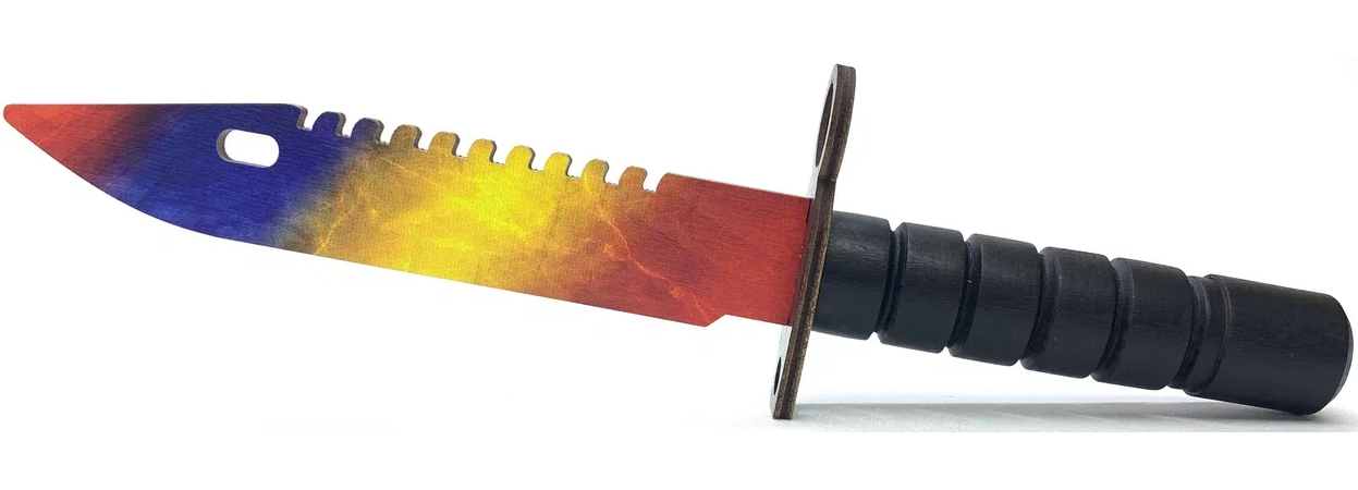 Оружие игровое штык-нож М9 Байонет 2 – Мраморный градиент (деревянный)
