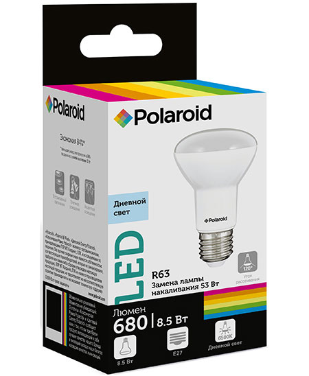 

Светодиодная лампа Polaroid 220V R63 9W 6500K E27 680lm