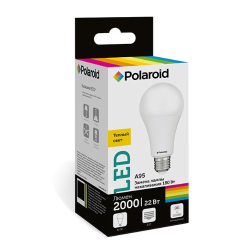 

Светодиодная лампа Polaroid 220V A95 22W 3000K E27 2000lm