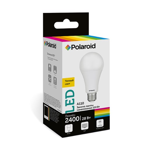 

Светодиодная лампа Polaroid 220V A110 28W 3000K E27 2400lm