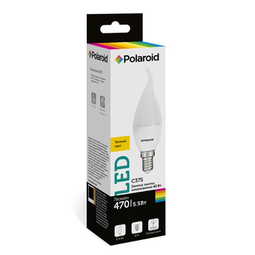 

Светодиодная лампа Polaroid 220V C37S 5,5W 3000K E14 470lm