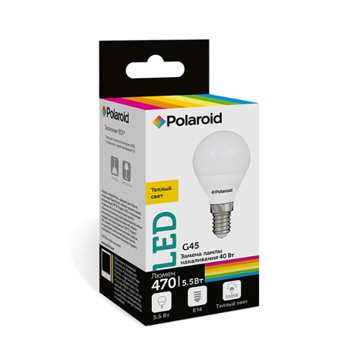 

Светодиодная лампа Polaroid 220V G45 5,5W 3000K E14 470lm