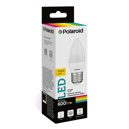 

Светодиодная лампа Polaroid 220V C37 7W 3000K E27 600lm