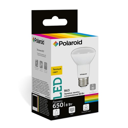 

Светодиодная лампа Polaroid 220V R63 8W 3000K E27 650lm