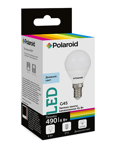 

Светодиодная лампа Polaroid 220V G45 6W 6500K E14 490lm