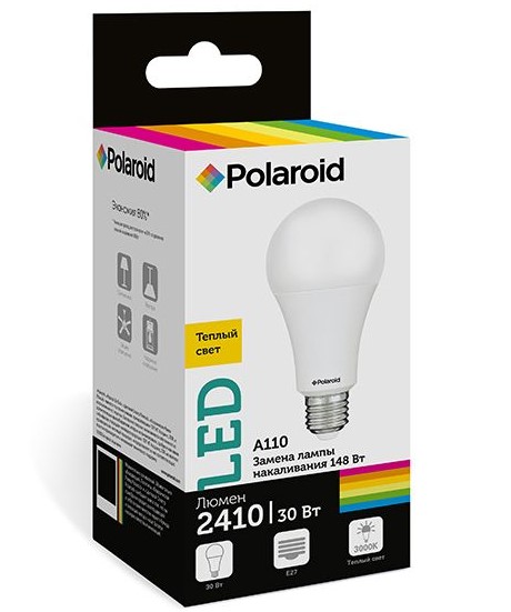 

Светодиодная лампа Polaroid 220V A110 30W 3000K E27 2410lm