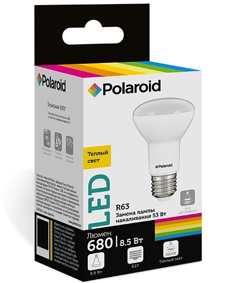 

Светодиодная лампа Polaroid 220V R63 9W 3000K E27 680lm