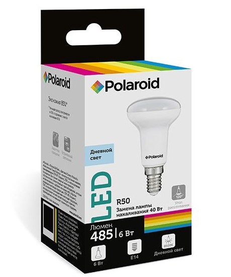 

Светодиодная лампа Polaroid 220V R50 6W 6500K E14 485lm