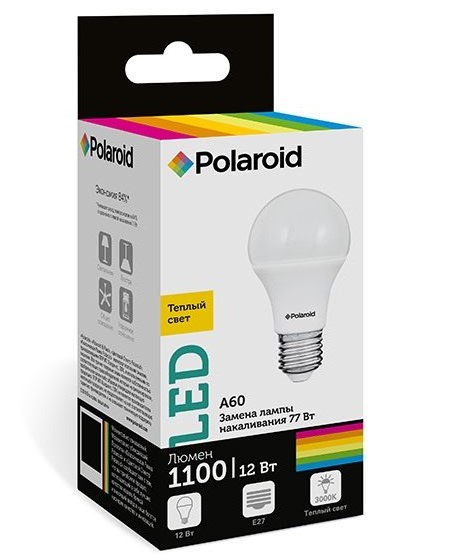 

Светодиодная лампа Polaroid 220V A60 12W 3000K E27 1100lm