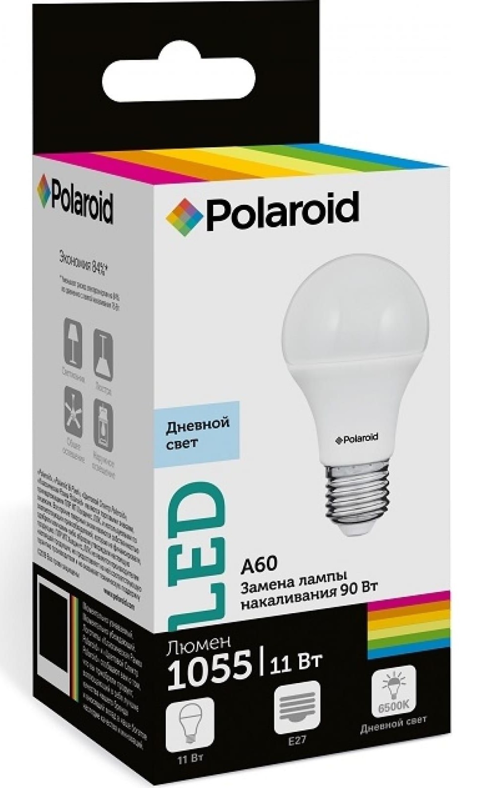 

Светодиодная лампа Polaroid 220V A60 11,5W 6500K E27 1055lm