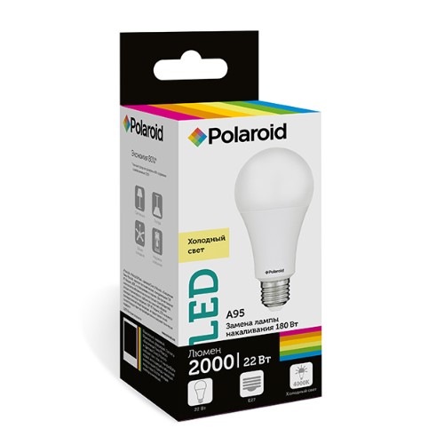 

Светодиодная лампа Polaroid 220V A95 22W 4000K E27 2000lm