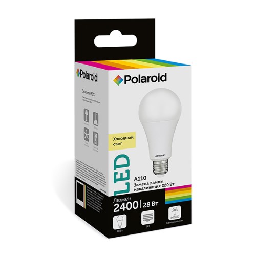 

Светодиодная лампа Polaroid 220V A110 28W 4000K E27 2400lm