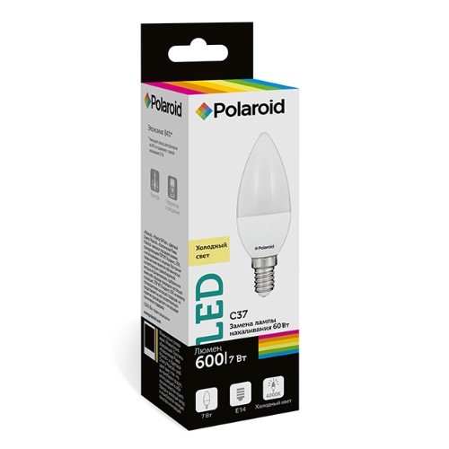 

Светодиодная лампа Polaroid 220V C37 7W 4000K E14 600lm