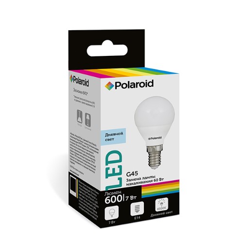 

Светодиодная лампа Polaroid 220V G45 7W 6500K E14 600lm