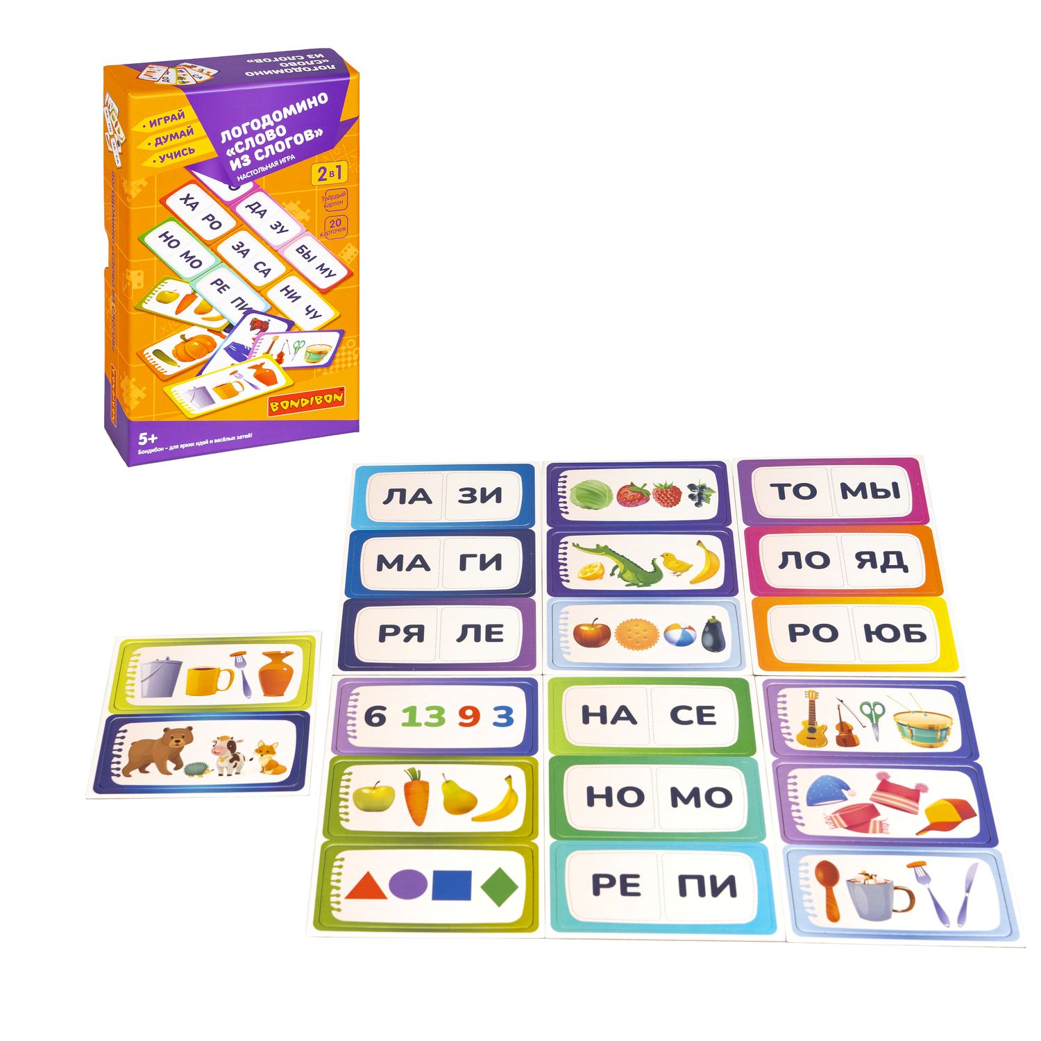 

Настольная игра Играй Думай Учись: Логодомино Слово из слогов (2в1)