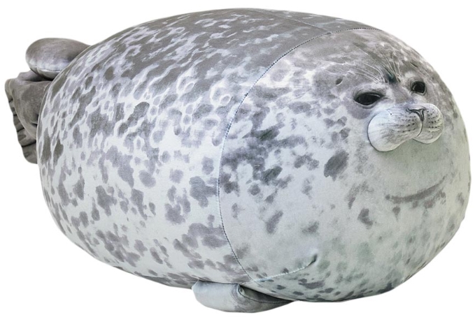 Мягкая игрушка Тюлень пятнистый серый (39 см)