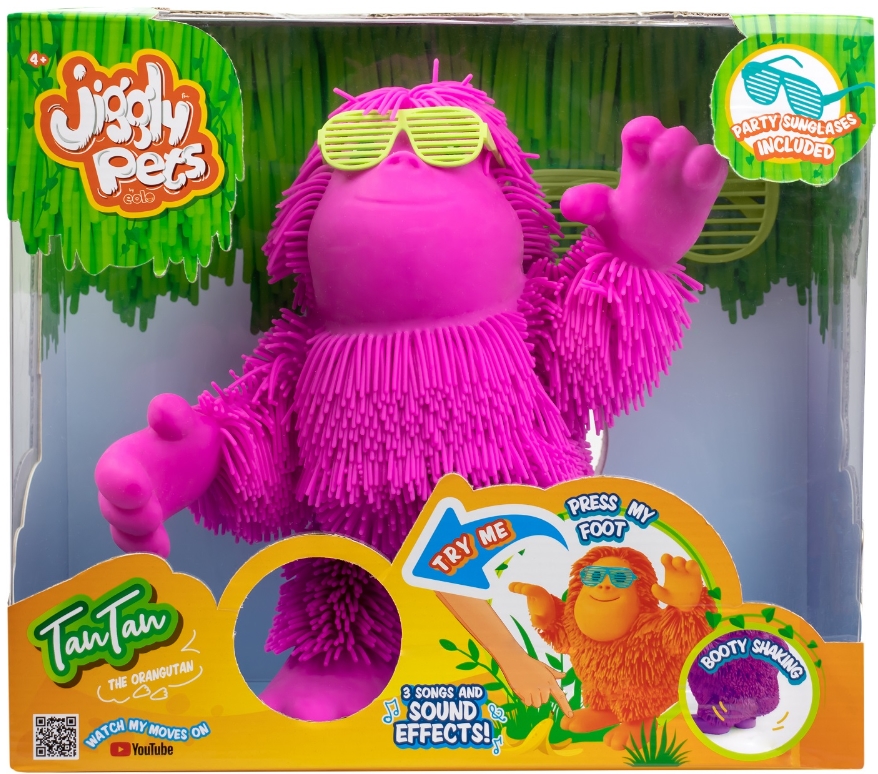 

Игрушка Jiggly Pets Орангутан Тан-Тан интерактивная (розовая) (25 см)