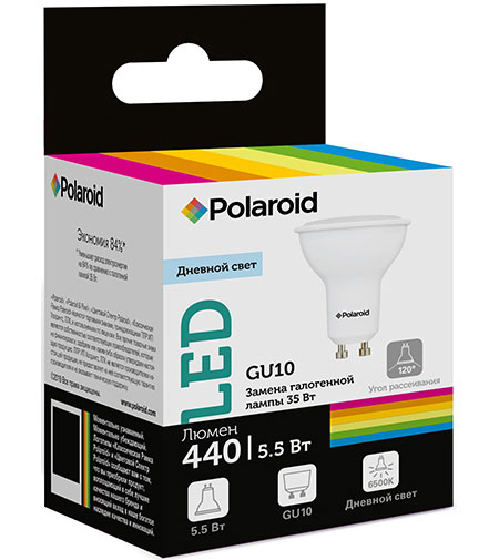 

Светодиодная лампа Polaroid 220V GU10 5,5W 6500K GU10 440lm