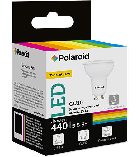 

Светодиодная лампа Polaroid 220V GU10 5,5W 3000K GU10 440lm