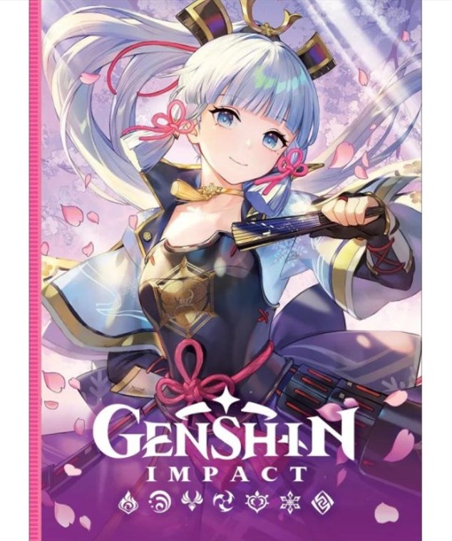 Блокнот Genshin Impact с наклейками (розовый)