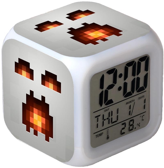

Часы-будильник Minecraft – Гаст с подсветкой