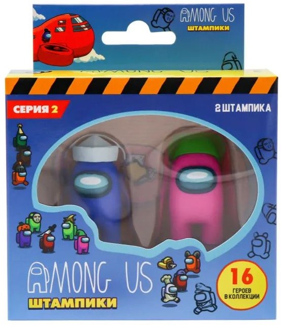 

Набор фигурок-штампов Among Us: Синий и Розовый – Серия 2 (2 шт)