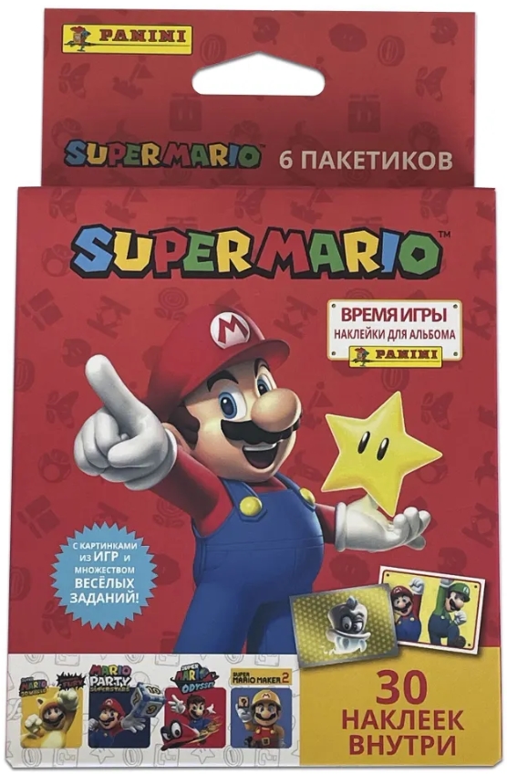 

Блистер с наклейками Super Mario / Супер Мари (6 наборов)