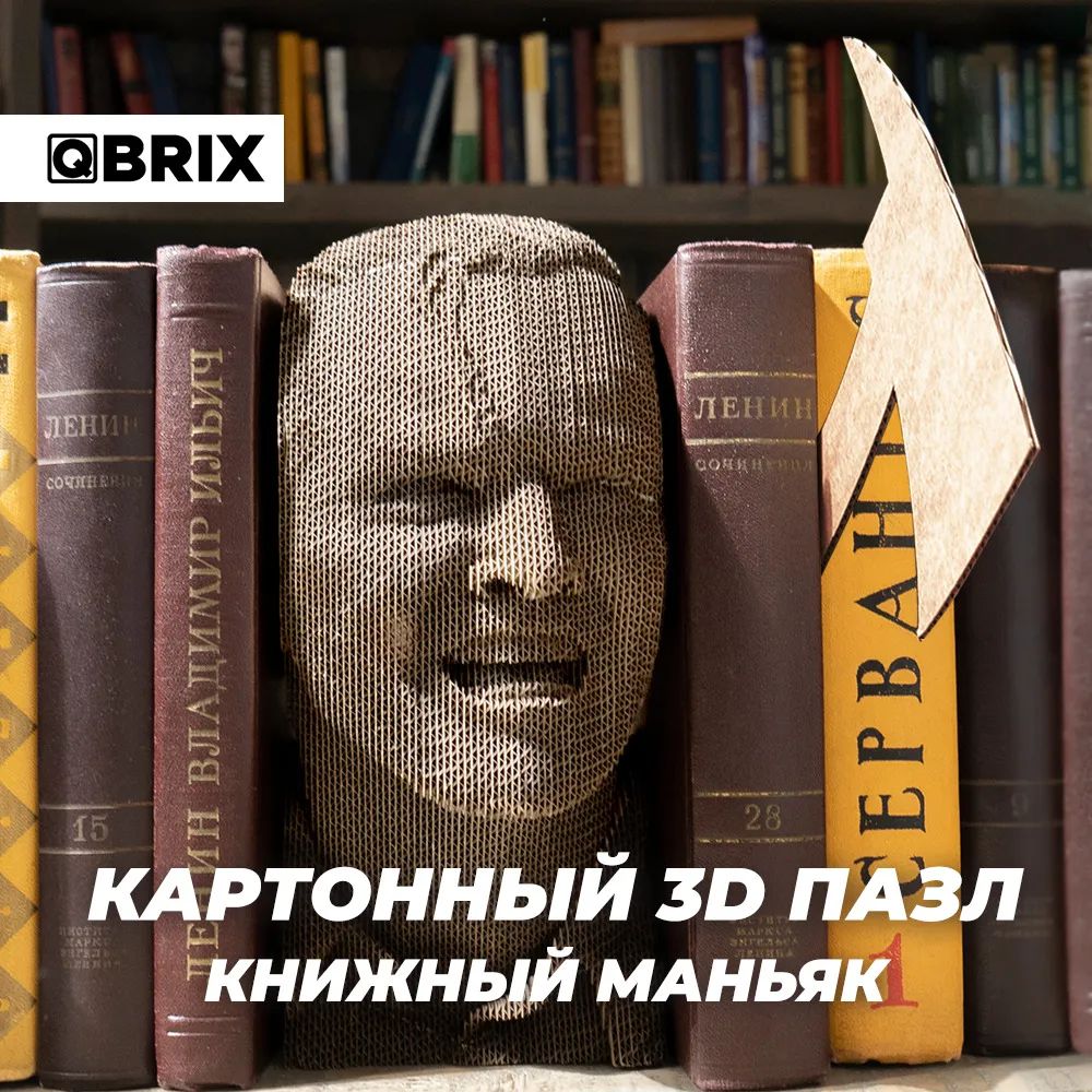 3D конструктор из картона Qbrix – Книжный маньяк (32 элемента) фото