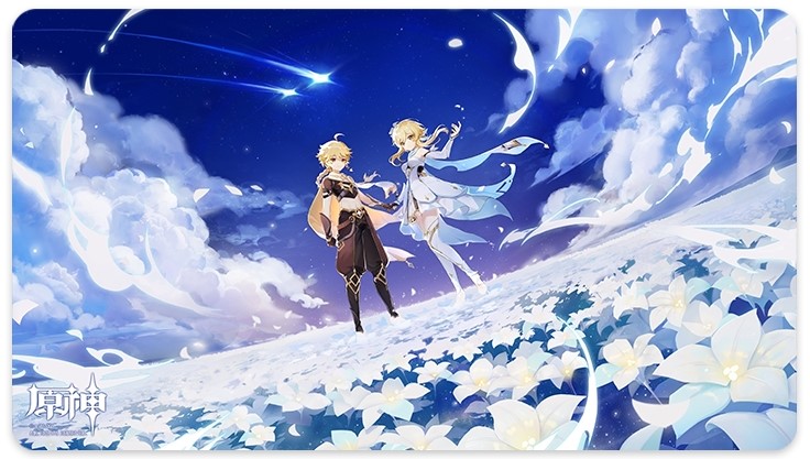 Коврик для мыши Genshin Impact: Twin Stars In The Flower Field (40x70 см)