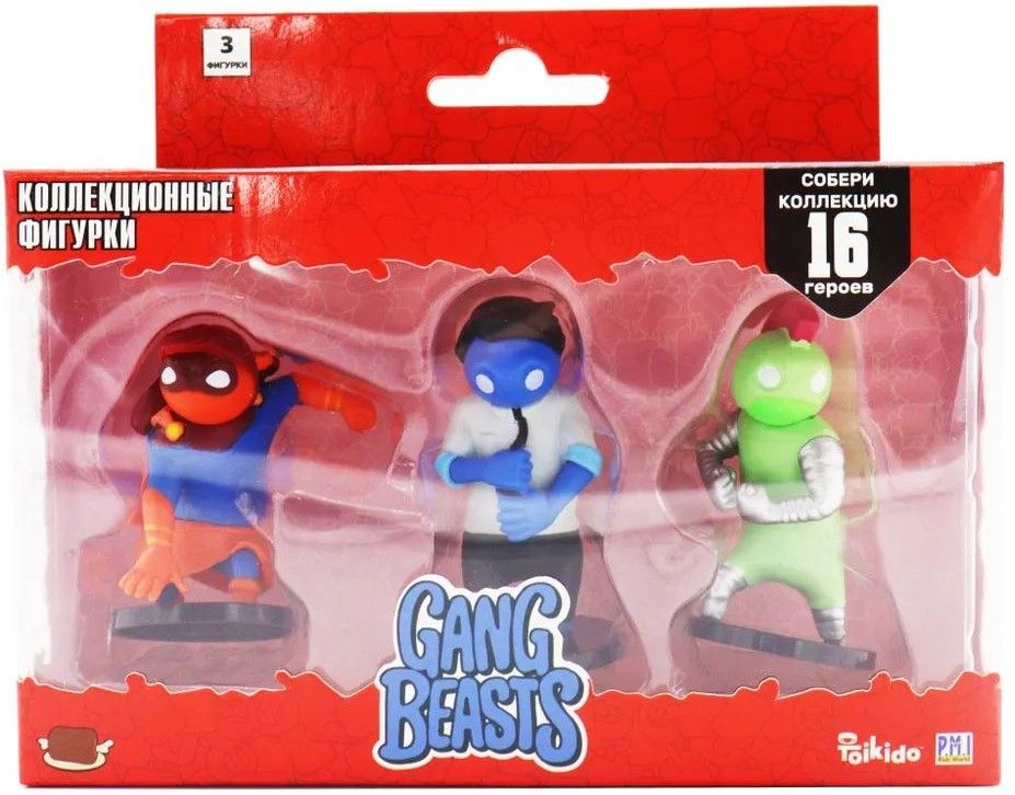 

Набор фигурок Gang Beasts – Cиний герой в рубашке (3 шт) (арт. GB2021-A)