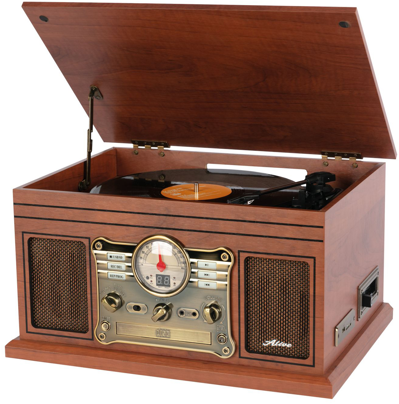 цена Виниловый проигрыватель Alive Audio: Radiola Wood с FM-приемником (AA-RDL-01-WD)