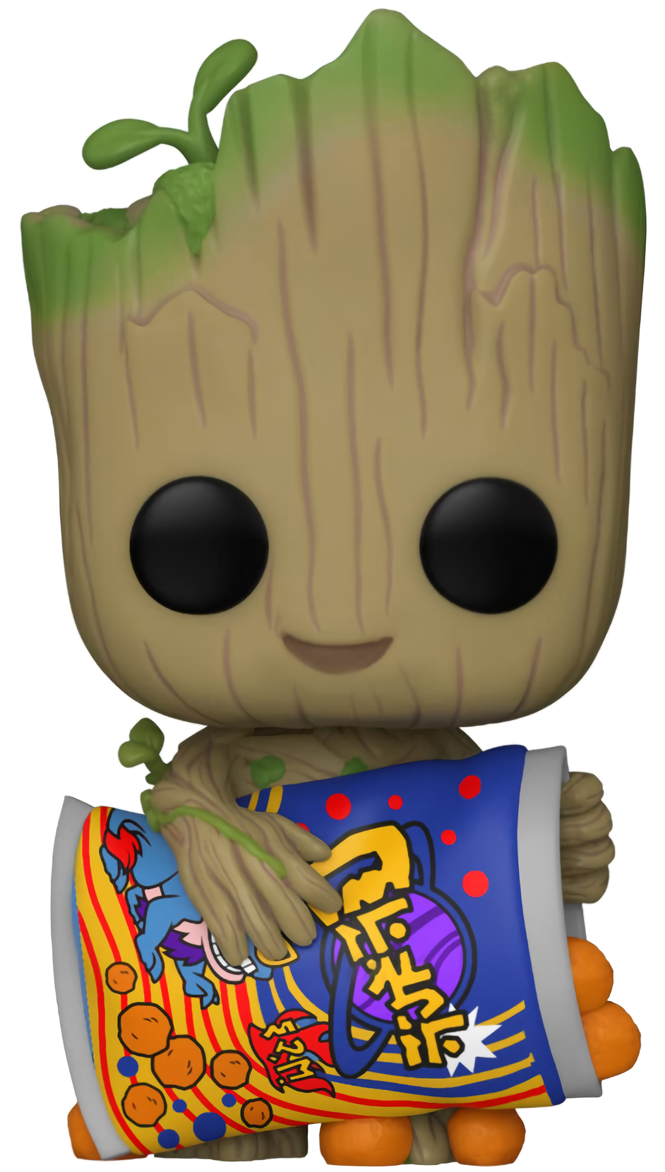 Фигурка Funko POP Marvel: I Am Groot – Groot With Cheese Puffs [Flocked] Exclusive Bobble-Head (9,5 см)