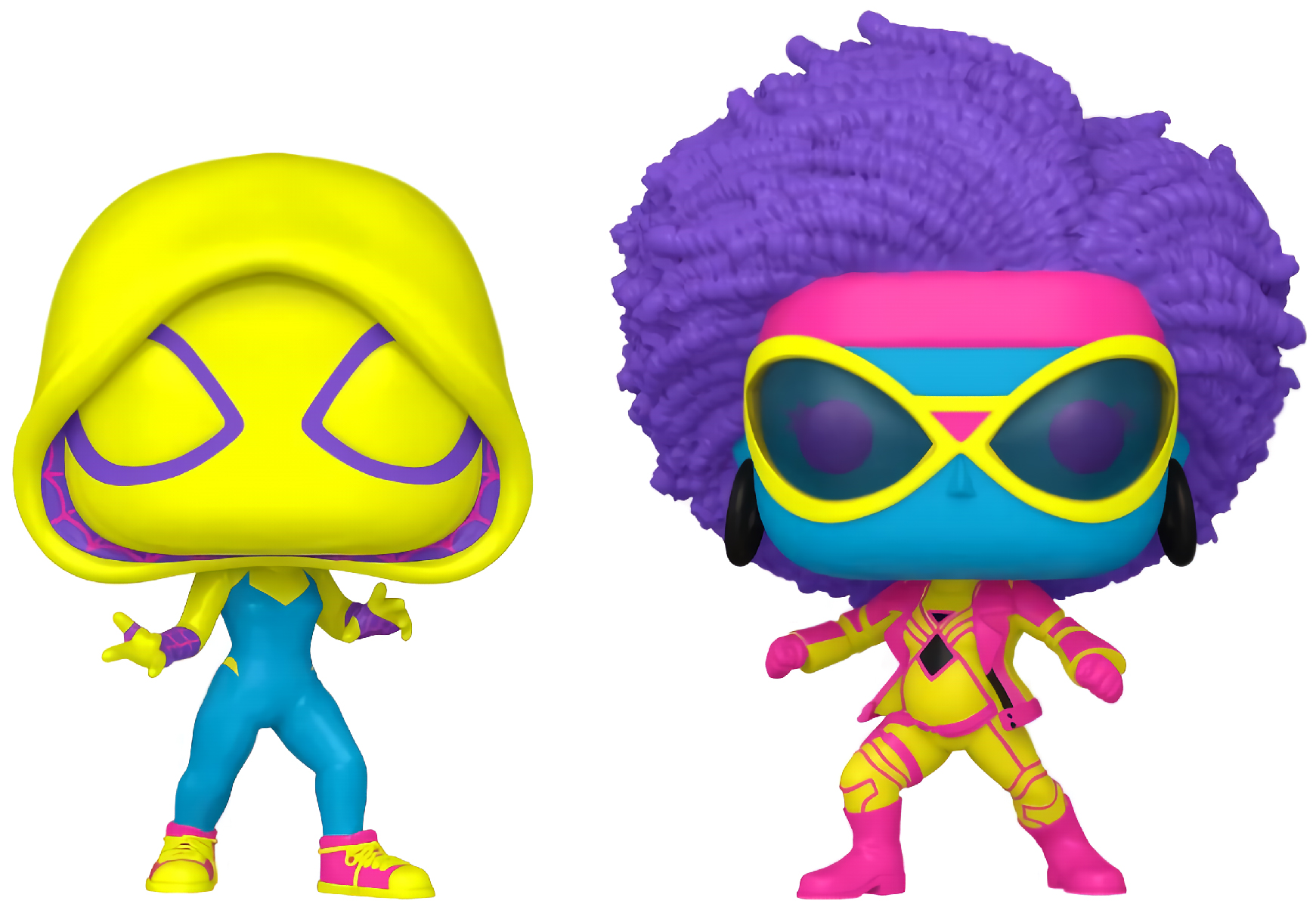 Фигурка Funko POP Marvel Spider-Man: Across The SpiderVerse – Spider-Gwen & Spider-Woman Blacklight Exclusive Bobble-Head 2-Pack (9,5 см)