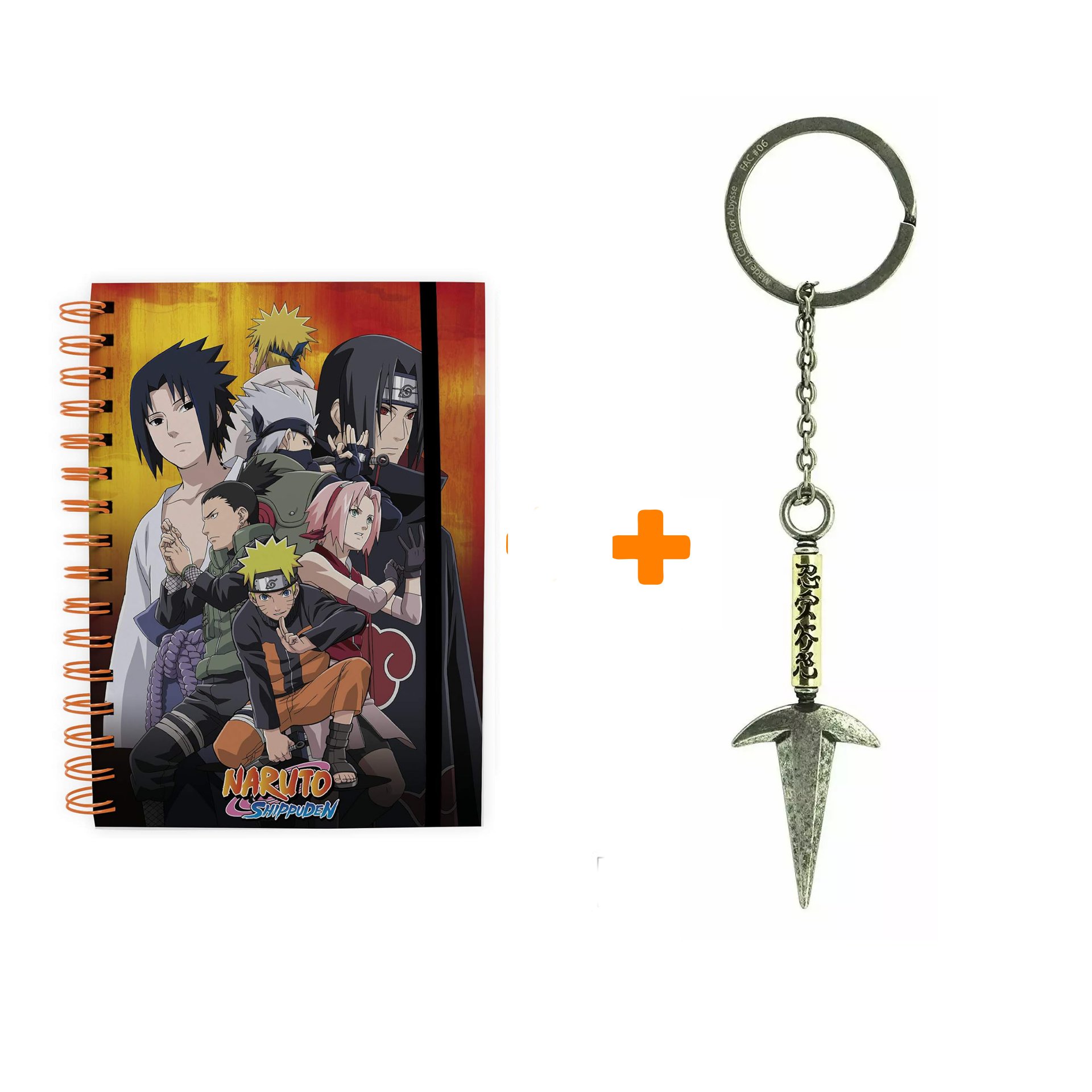 Набор брелок Naruto Shippuden Hokage 4th`s Kunai 3D металл + блокнот