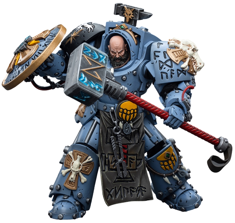 цена Фигурка Warhammer 40 000: Space Wolves – Arjac Rockfist 1:18 (12 см)