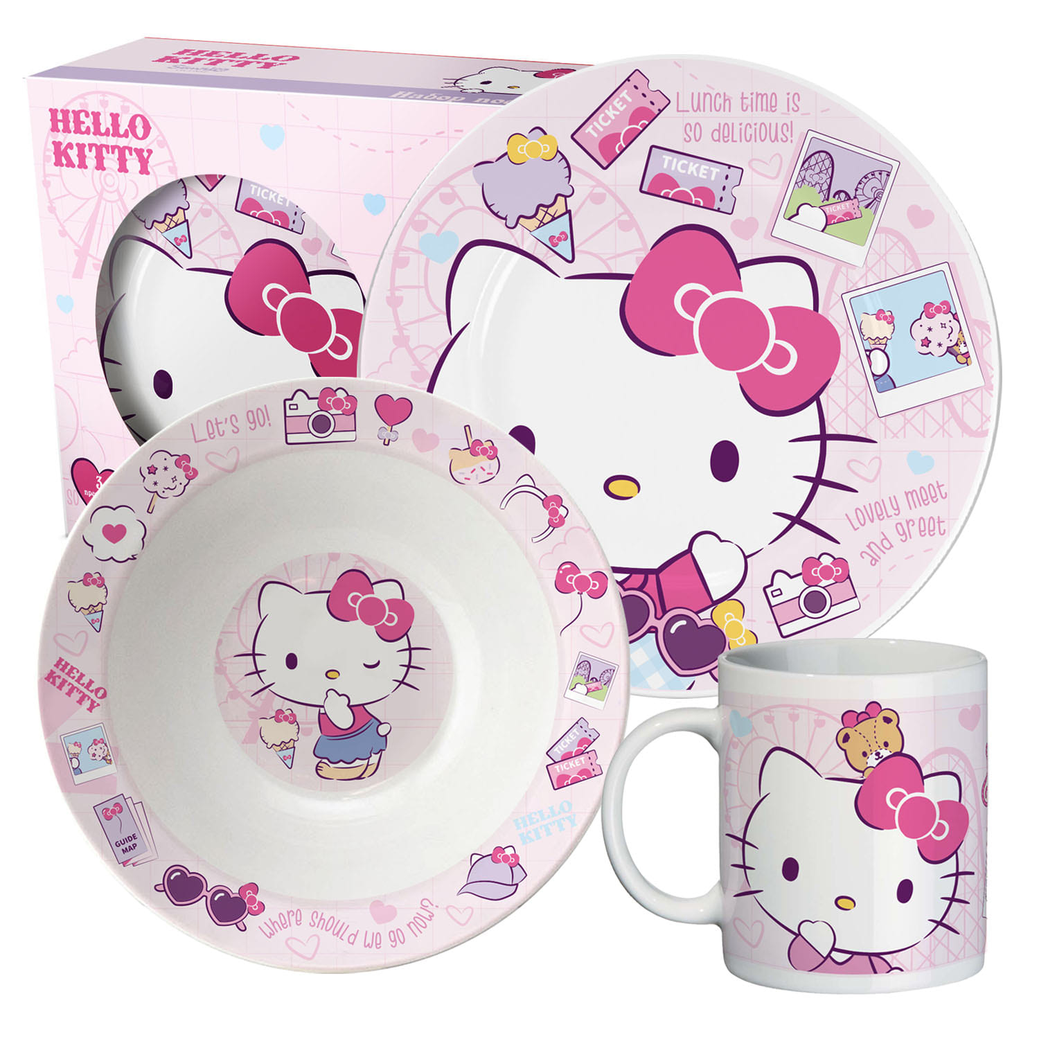 Набор посуды Hello Kitty (3 предмета / фарфор) (311009)