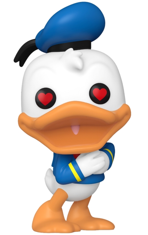 цена Фигурка Funko POP Disney: Donald Duck – Donald Duck with Heart Eyes [90th Anniversary] (9,5 см)